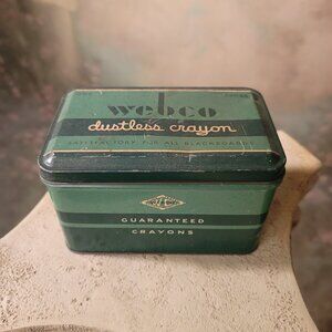 Webco Dustless Crayon Vintage Tin Empty Satisfactory for All Blackboards USA